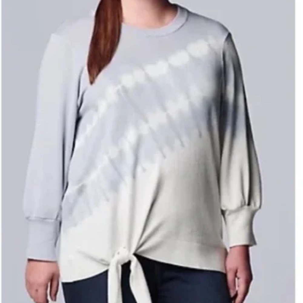 Vera Wang Tie Dye Knot Front Soft Sweater NWT Size XXL